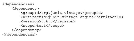 JUnit Vintage Maven dependency.JPG JUnit Vintage Maven dependency.JPG